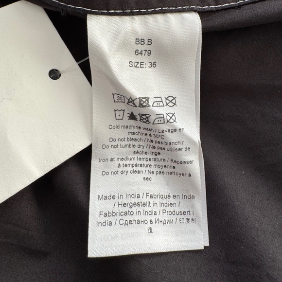 GANNI Black Cotton Poplin V-Neck Dress - ‘NEW’ EU 36 (US 6) - Picture 2 of 8